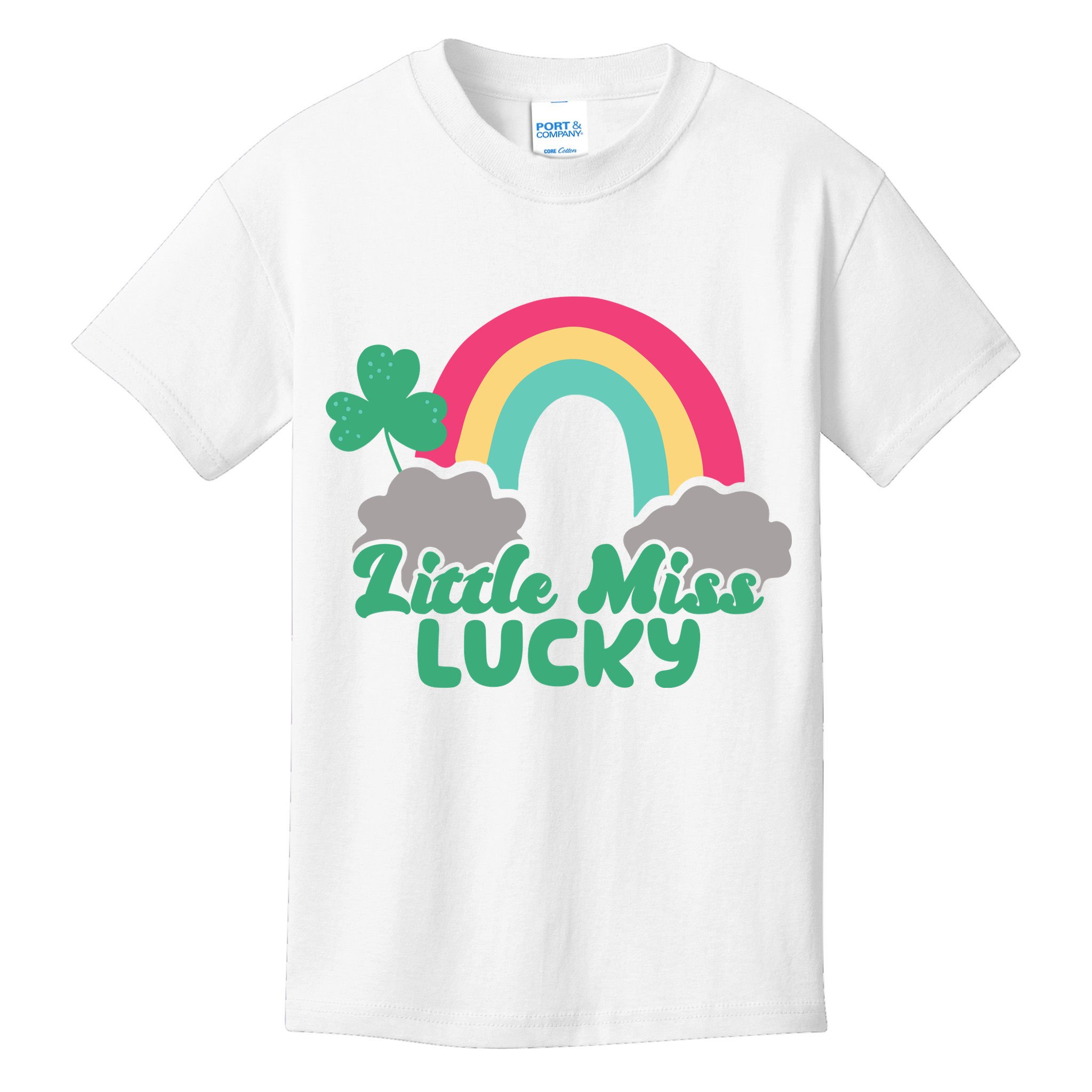 Little Miss Lucky Rainbow St Patrick's Day Kids T-Shirt