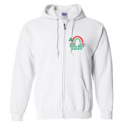 Little Miss Lucky Rainbow St Patrick's Day Full Zip Hoodie