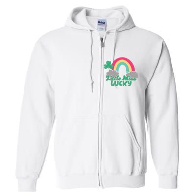 Little Miss Lucky Rainbow St Patrick's Day Full Zip Hoodie