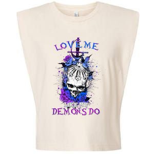 Love Me Like My Demons Do Love Occult Garment-Dyed Women's Muscle Tee