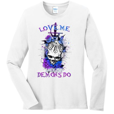 Love Me Like My Demons Do Love Occult Ladies Long Sleeve Shirt