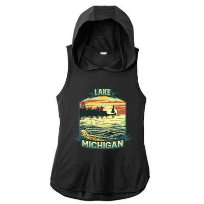 Lake Michigan Ladies PosiCharge Tri-Blend Wicking Draft Hoodie Tank