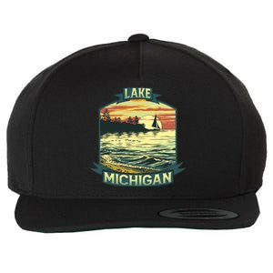 Lake Michigan Wool Snapback Cap