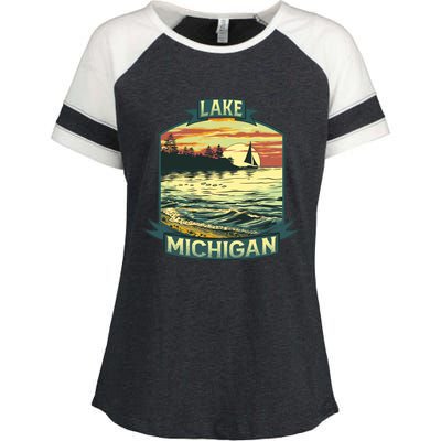 Lake Michigan Enza Ladies Jersey Colorblock Tee