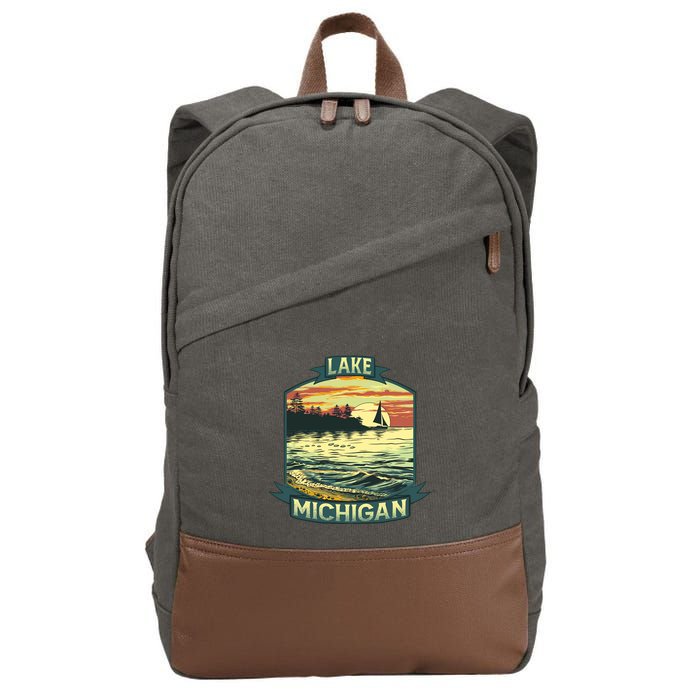 Lake Michigan Cotton Canvas Backpack