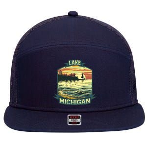 Lake Michigan 7 Panel Mesh Trucker Snapback Hat