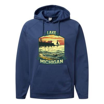 Lake Michigan Performance Fleece Hoodie