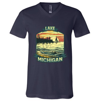 Lake Michigan V-Neck T-Shirt