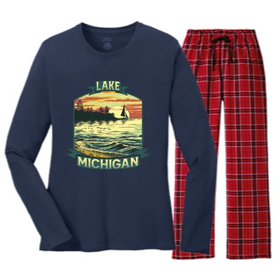 Lake Michigan Women's Long Sleeve Flannel Pajama Set 