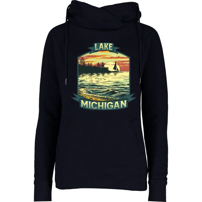 Lake Michigan Womens Funnel Neck Pullover Hood