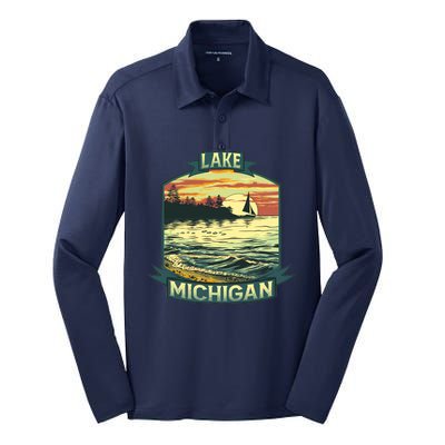 Lake Michigan Silk Touch Performance Long Sleeve Polo