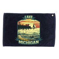 Lake Michigan Grommeted Golf Towel