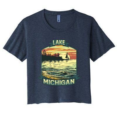 Lake Michigan Women's Crop Top Tee