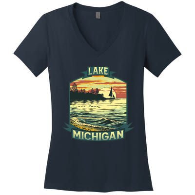 Lake Michigan Women's V-Neck T-Shirt