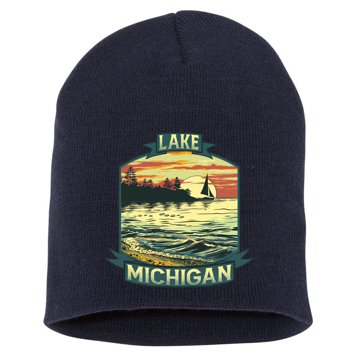 Lake Michigan Short Acrylic Beanie