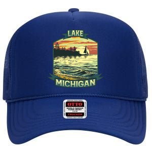 Lake Michigan High Crown Mesh Back Trucker Hat