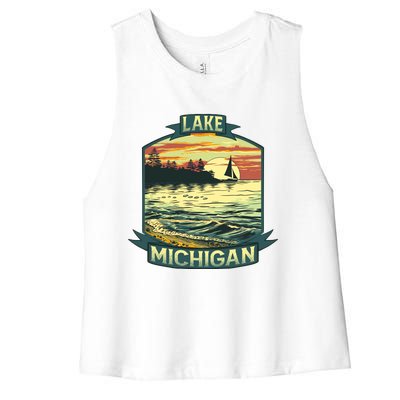 Lake Michigan Women's Racerback Cropped Tank