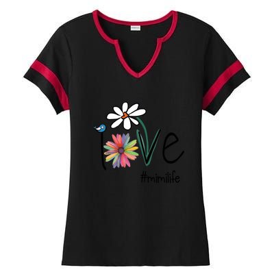 Love Mimi Life Art Flower Gift Ladies Halftime Notch Neck Tee