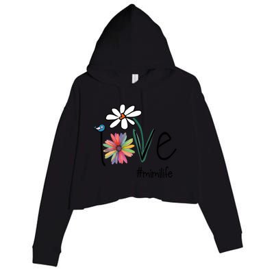 Love Mimi Life Art Flower Gift Crop Fleece Hoodie