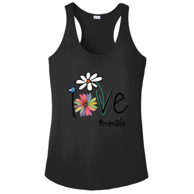 Love Mimi Life Art Flower Gift Ladies PosiCharge Competitor Racerback Tank