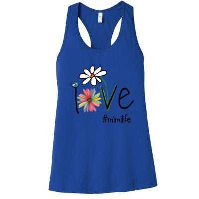 Love Mimi Life Art Flower Gift Women's Racerback Tank