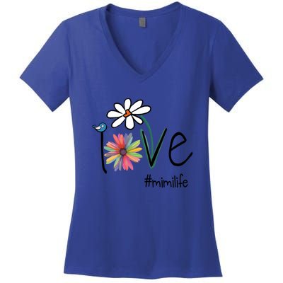 Love Mimi Life Art Flower Gift Women's V-Neck T-Shirt