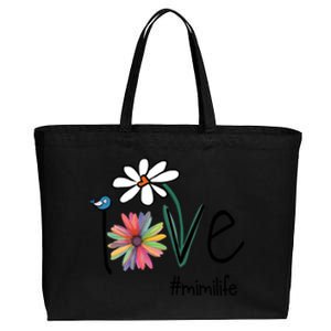 Love Mimi Life Art Flower Gift Cotton Canvas Jumbo Tote