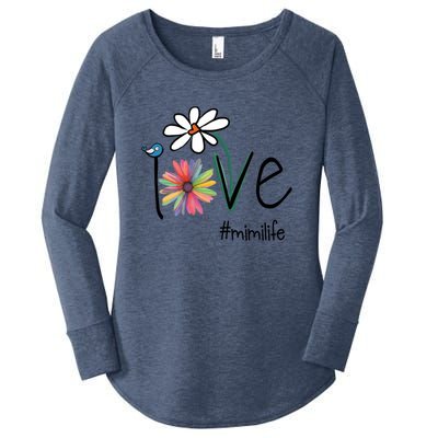 Love Mimi Life Art Flower Gift Women's Perfect Tri Tunic Long Sleeve Shirt