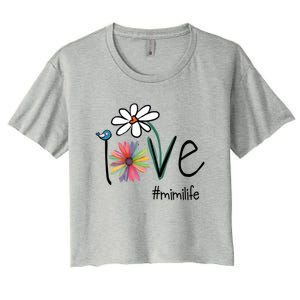 Love Mimi Life Art Flower Gift Women's Crop Top Tee