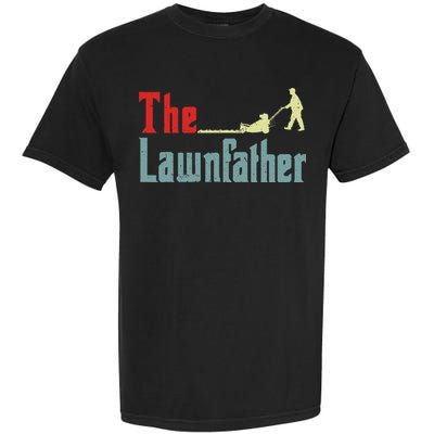 Lawn Mowing Lawnfather Mower Gardening Dad Father Day Gift Garment-Dyed Heavyweight T-Shirt