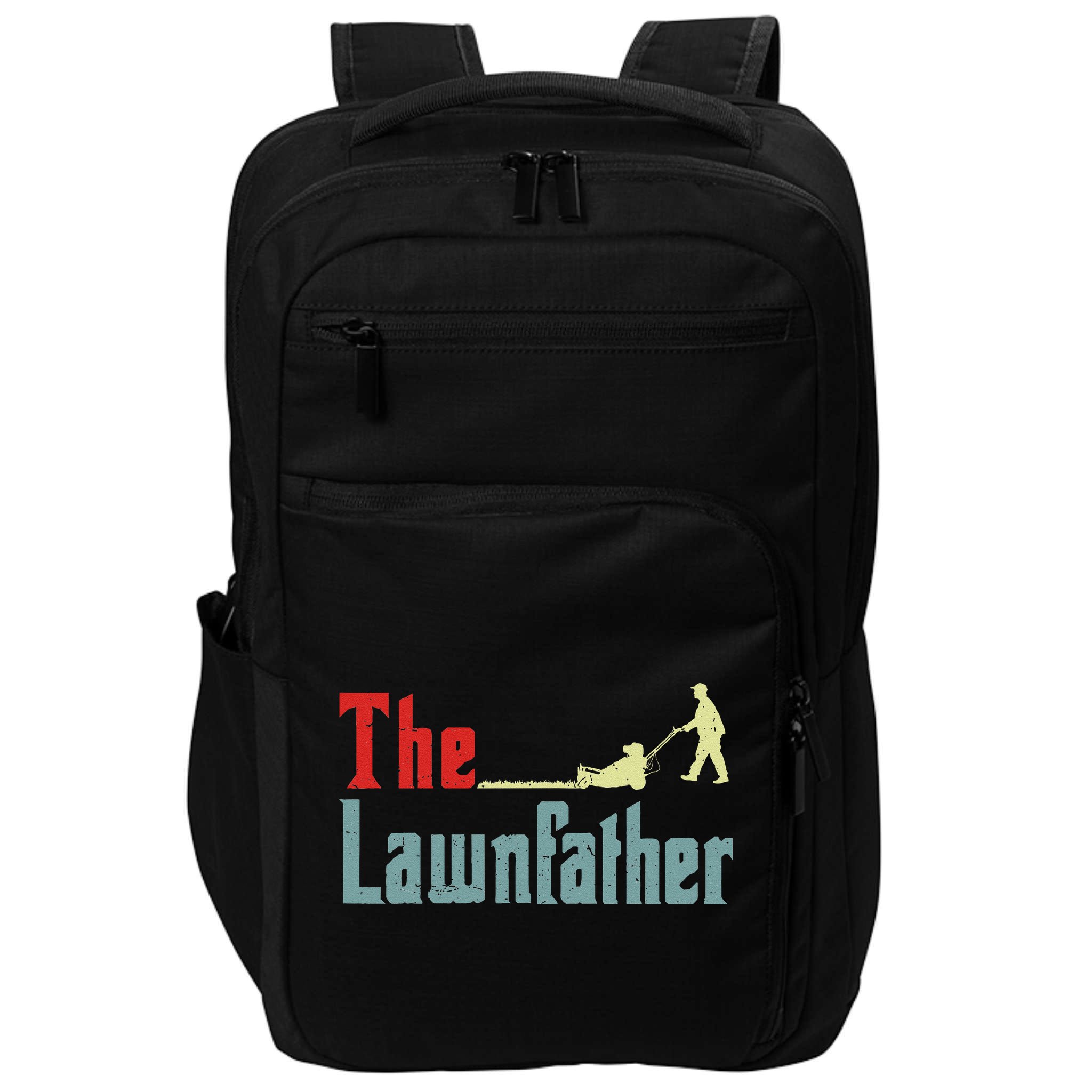 Lawn Mowing Lawnfather Mower Gardening Dad Father Day Gift Impact Tech Backpack
