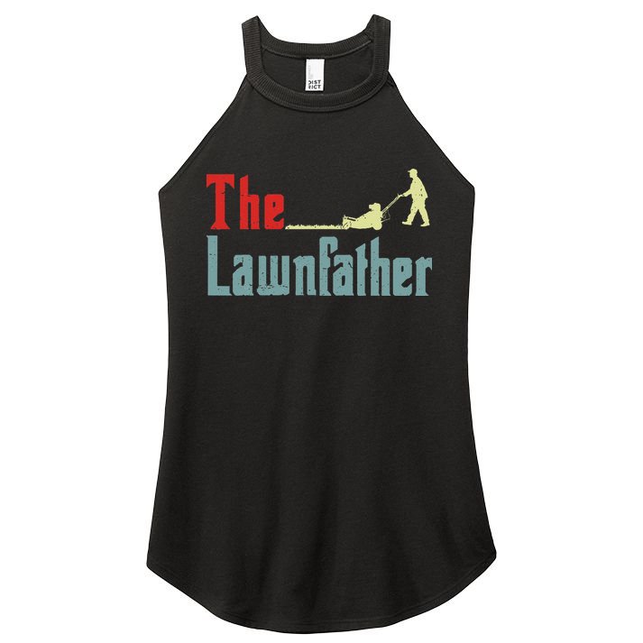 Lawn Mowing Lawnfather Mower Gardening Dad Father Day Gift Women's Perfect Tri Rocker Tank