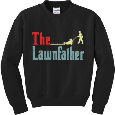 Lawn Mowing Lawnfather Mower Gardening Dad Father Day Gift Kids Sweatshirt