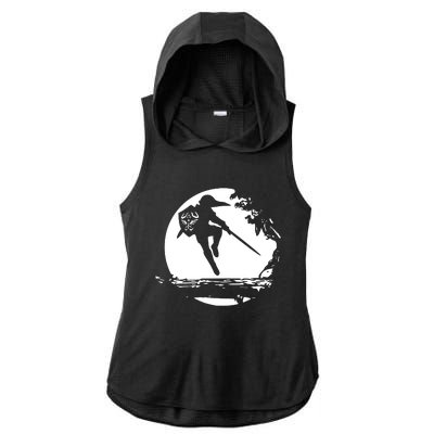 Link Moon Ladies PosiCharge Tri-Blend Wicking Draft Hoodie Tank