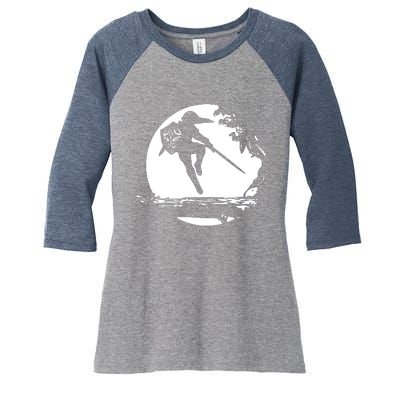 Link Moon Women's Tri-Blend 3/4-Sleeve Raglan Shirt