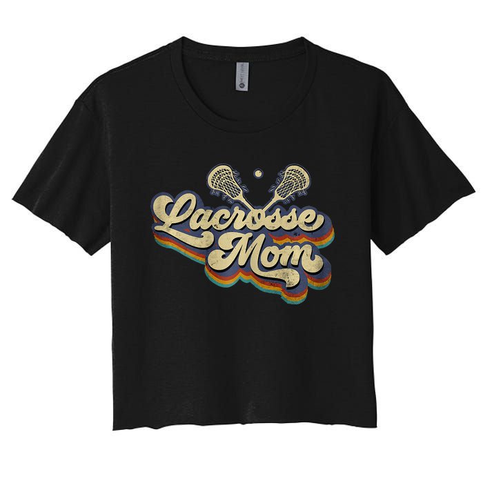 Lacrosse Mom Lacrosse Stick Sun Women's Crop Top Tee