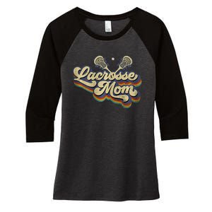 Lacrosse Mom Lacrosse Stick Sun Women's Tri-Blend 3/4-Sleeve Raglan Shirt