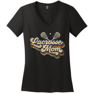 Lacrosse Mom Lacrosse Stick Sun Women's V-Neck T-Shirt