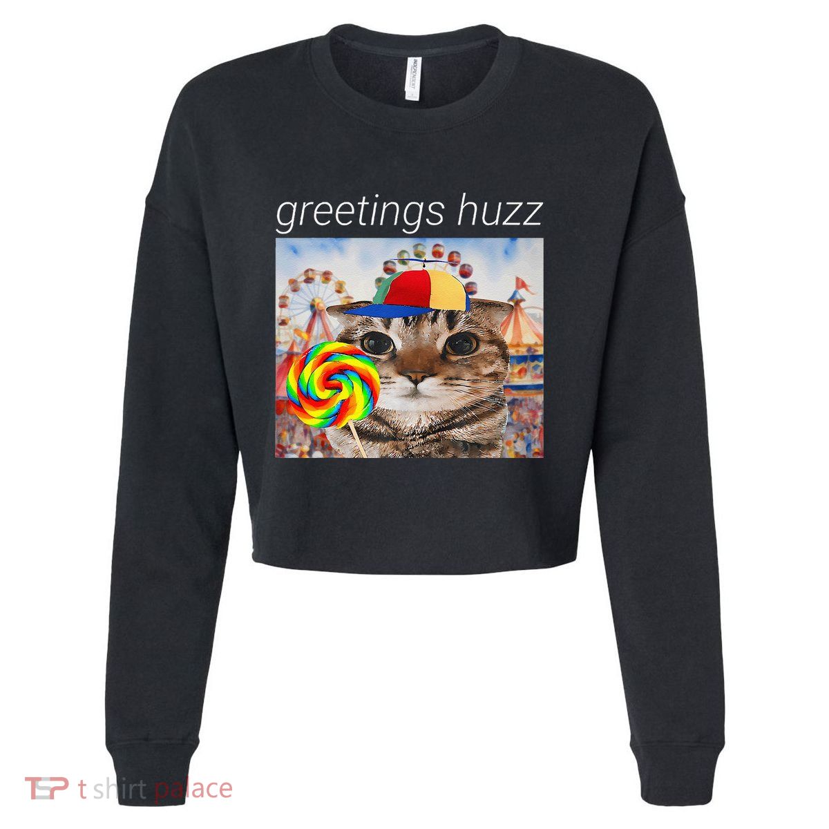 Lollipop Meme Cropped Pullover Crew