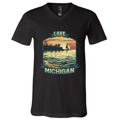 Lake Michigan V-Neck T-Shirt