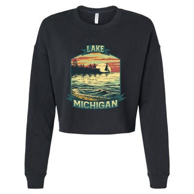 Lake Michigan Cropped Pullover Crew