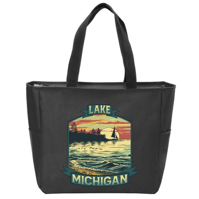 Lake Michigan Zip Tote Bag