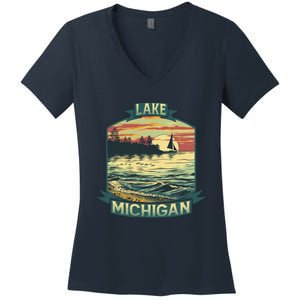 Lake Michigan Women's V-Neck T-Shirt