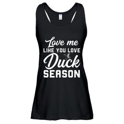 Love Me Like You Love Duck Season Graphic Ladies Essential Flowy Tank