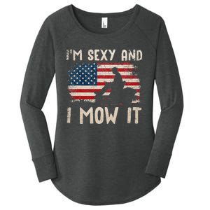 Lawn Mowing Landscaping Im Sexy And I Mow It Flag Women's Perfect Tri Tunic Long Sleeve Shirt