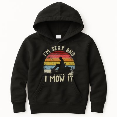 Lawn Mowing Landscaping Im Sexy And I Mow It Kids Hoodie