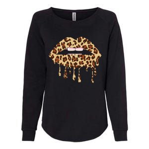 Leo Mouth Lip Bite Cool Leopard Print Me Cheetah Leo Gift Womens California Wash Sweatshirt