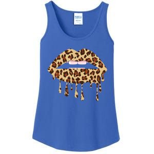 Leo Mouth Lip Bite Cool Leopard Print Me Cheetah Leo Gift Ladies Essential Tank