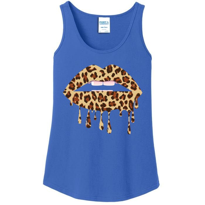 Leo Mouth Lip Bite Cool Leopard Print Me Cheetah Leo Gift Ladies Essential Tank