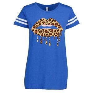 Leo Mouth Lip Bite Cool Leopard Print Me Cheetah Leo Gift Enza Ladies Jersey Football T-Shirt